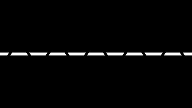 The Minimal White Segmented Motion Line Animation on Black Background, Futuristic Transition Streak, Abstract Interface Divider, Dynamic Light Trail and Modern Graphic Element 4k animation.