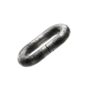 Single Broken Metal Chain Link on