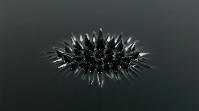 磁力で棘状に尖る漆黒の液体金属