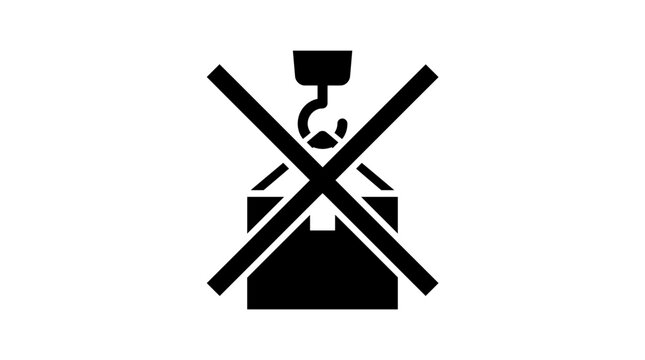 Do Not Use Hooks Packaging Symbol Crossed Out Lifting Hook Box For Industrial Freight And Logistics