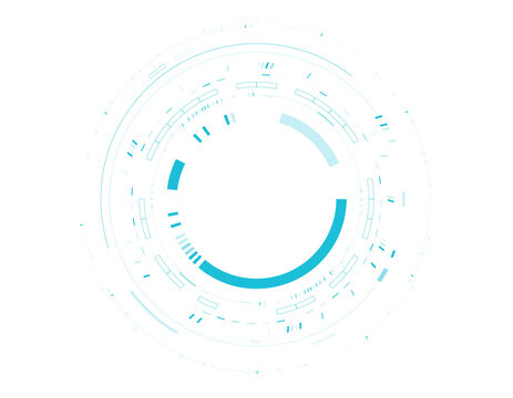 Futuristic HUD technology digital UI interface cyber hologram isolated on transparent artificial intelligence background