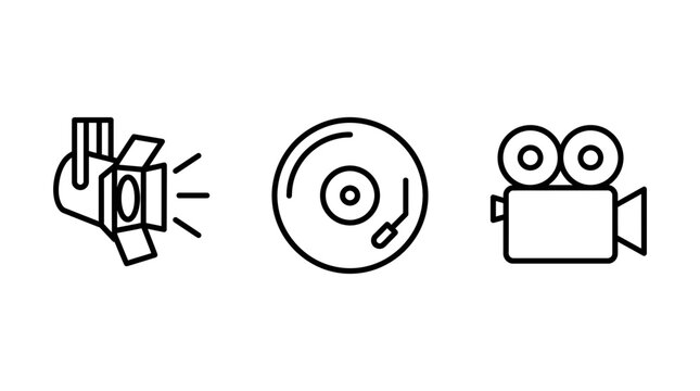 Multimedia Production Line Icons