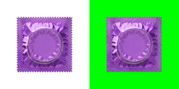 Purple condom foil packaging