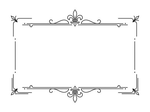 Elegant vintage decorative border with fleur-de-lis