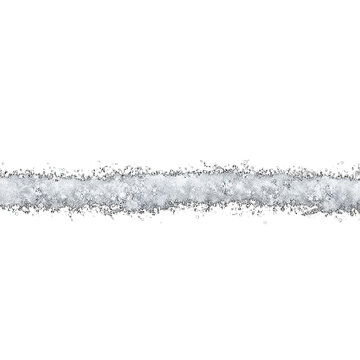 Horizontal white snow line on black background
