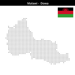 Fototapeta premium Map of Malawi region -Dowa in small size dots