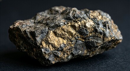 Fototapeta premium Raw nickel ore specimen with metallic pentlandite mineralization