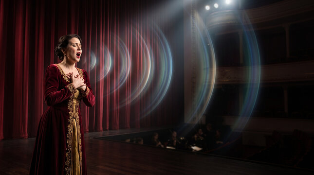 opera singer sound waves stage