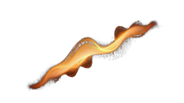 Abstract golden light wave with glowing particles