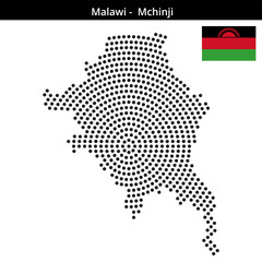 Fototapeta premium Map of Malawi region -Mchinji in concentric medium dots