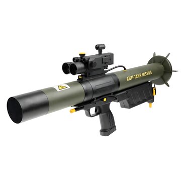 Shoulder fired anti tank weapon rocket launcher with optical sight launcher military artillery infantry tactical explosive ammunition equipment hardware isolated background