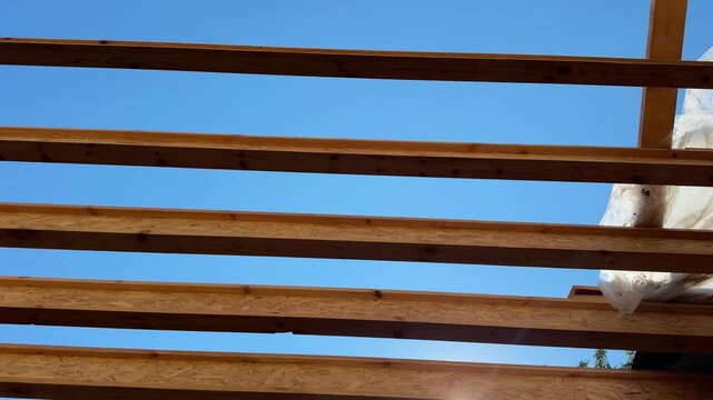 Construction of a Wooden  Roof Over a Terrace