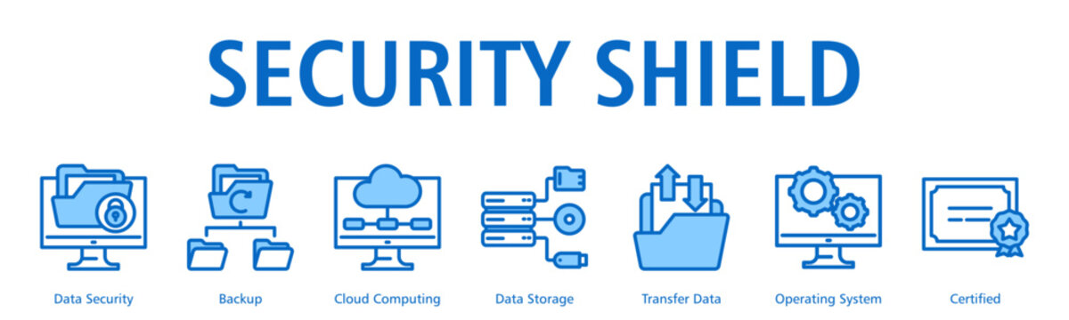 Security Shield Web Banner web banner icon vector illustration