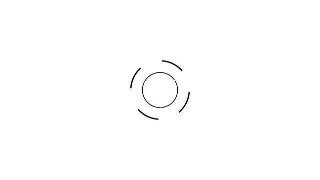 Minimalist circular loading progress indicator animation on white background