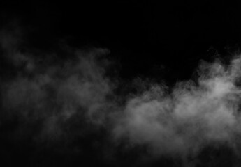 Fototapeta premium Abstract white smoke texture background with realistic mist and fog effect, creating an ethereal and mysterious cloudy dark atmosphere for creative projects.