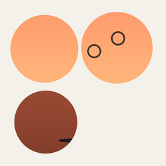 Simple abstract circles with crescent and dots © PNG River 