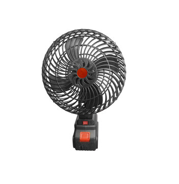 Mobile fan, mini fan, battery operated isolated on white background