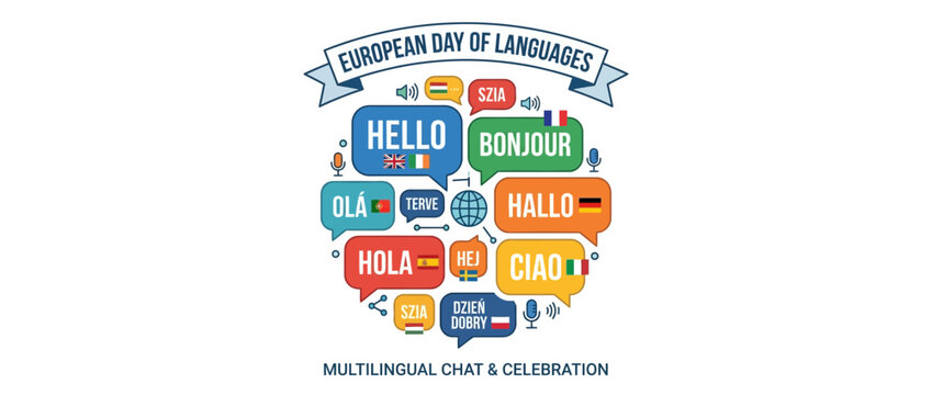 Multilingual Greetings Speech Bubbles Celebration