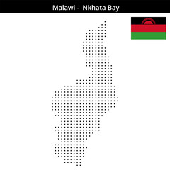 Obraz premium Map of Malawi region -Nkhata-Bay in small size square dots
