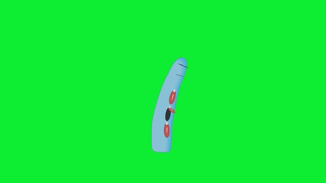 Blue electric guitar instrument green screen chromakey background 2d animated cartoon animation scene element clip visual frame sequence theme scene element clip