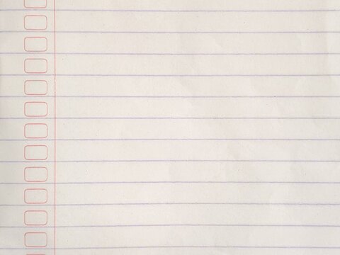 Blank Lined Paper Texture With Vertical Margin.