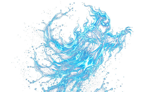 Water ghost spirit figure isolated on transparent background