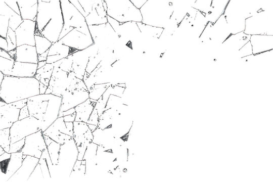 Broken glass texture on black background
