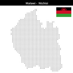Fototapeta premium Map of Malawi region -Ntchisi in small size dots