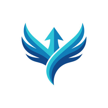 This logo features stylized wings with an upward arrow, symbolizing growth, innovation, and inspiration, perfect for businesses focusing on progress and transformative journeys.