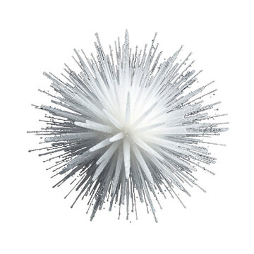 Abstract white starburst ornament on black background