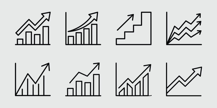 Growth and Trend Graphs Elements Set
