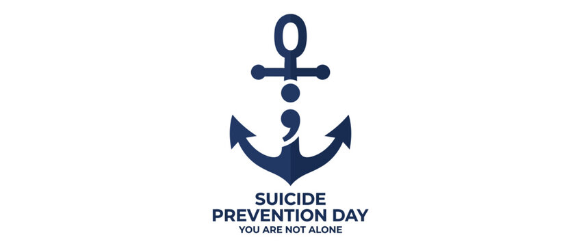 Anchor and semicolon symbol for mental health awareness
