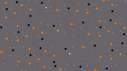 Minimalist polka dot pattern background presentation with orange and black dots on gray © SADANAN