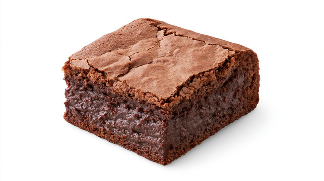 Chocolate Brownie Isolated on White Background