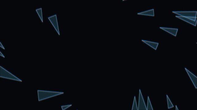 Abstract Geometric Fractured Shapes Animation with Futuristic Glow
