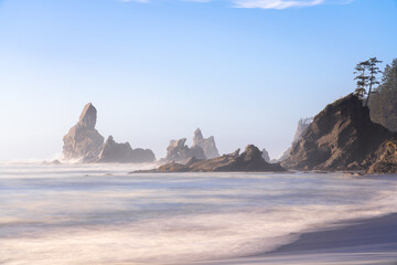 Where the Sea Carved Giants: A Long Exposure of Rialto's Iconic Sea Stacks © Parker Jiang
