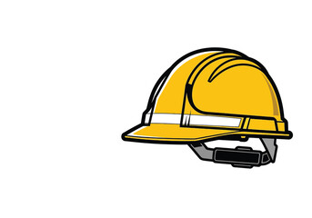Fototapeta premium Yellow safety construction hard hat illustration protective gear