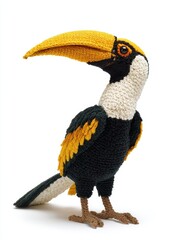 Obraz premium Sculptural Toucan Made Of Colored Rice Grains Isolated Against A Clean Minimalist White Background