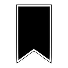Fototapeta premium Black Filled Bookmark Ribbon Tag Outline