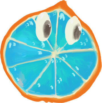 blue orange charater