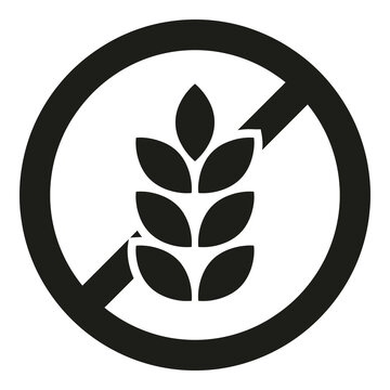 No gluten symbol icon for food intolerance or allergy warning signs  gluten free icon