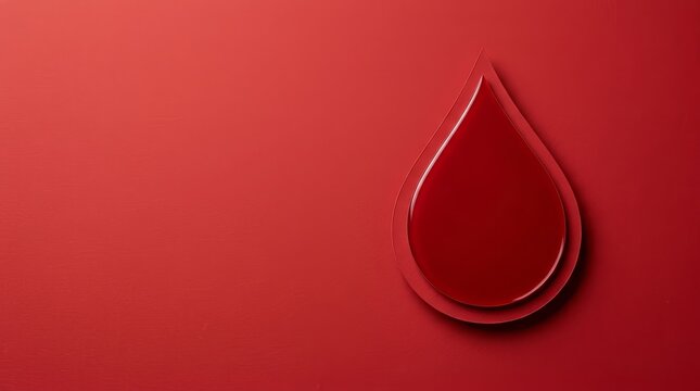 Concept of blood disorders including ITP, anemia, and leukemia shown by a paper blood drop on a red textured background.
