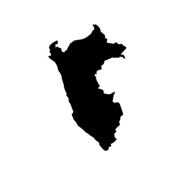 Republic of Peru map icon South America logo design illustration