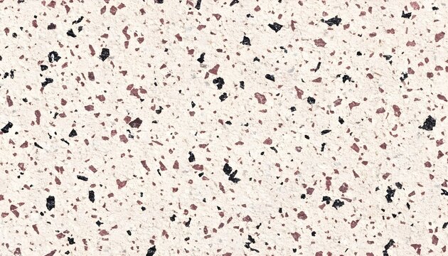 Terrazzo stone texture with white base and black and brown aggregate chips