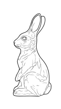 Chocolate Easter bunny &mdash; coloring page for Easter in sweet tradition and childhood joy style