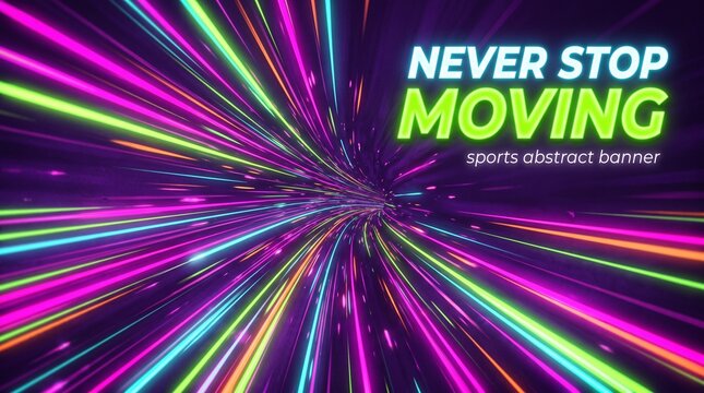 Vibrant abstract background with neon lines creating a sense of speed and motion, perfect for sports or technology themes