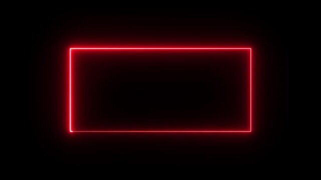Glowing Blue Neon Rectangle Frame abstract glowing blue neon rectangle border frame. Motion graphics of tow ton rectangle picture frame.