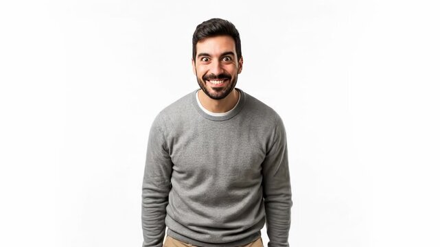 Excited young man clenching his fists in a gesture of triumphant victory