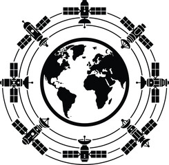Global Satellite Orbit Network Vector © MirMohammad