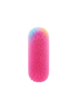 Pink fuzzy microphone windscreen cover with rainbow tip